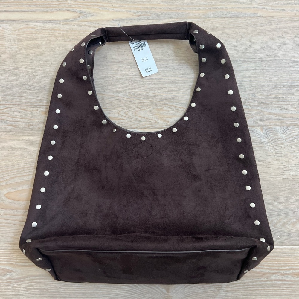 abercrombie brown suede purse